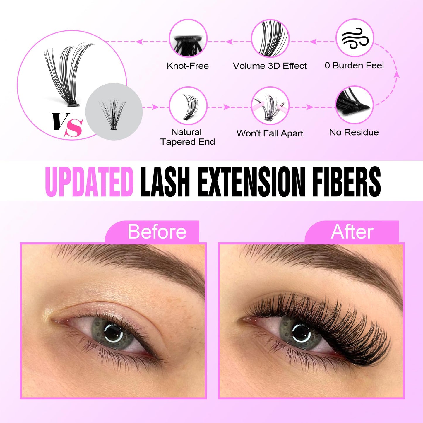 Pawotence Lash Extension Kit DIY 280pcs Individual Lash Clusters Kit 30D Cluster Eyelash Extensions Kit with Lash Bond and Seal, Lash Remover, Lash Tweezers for Self Use (30D, 8-15mm, All Kit)