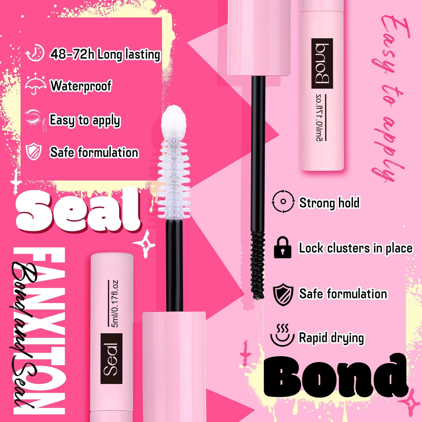 FANXITON Wispy DIY Lash Extension Kit Natural Lash Clusters C Individual Lashes Lash Clusters Kit Cluster Lashes Lash Bond and Seal and Lash Tweezers for Lash Clusters Kit DIY at Home