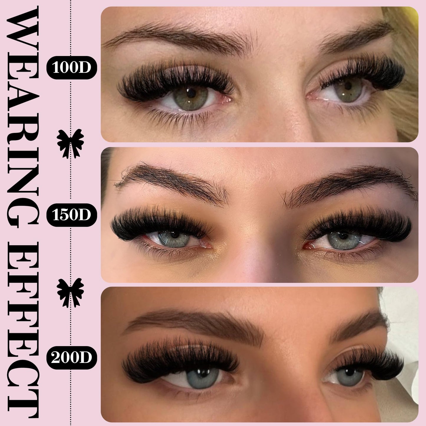 Goddvenus Fluffy Lash Clusters 100-150-200D Volume Eyelash Clusters 10-16mm Wispy Individual Lashes D Curl Cluster Eyelash Extensions 300pcs DIY Lash Extensions(D Curl 300pcs)