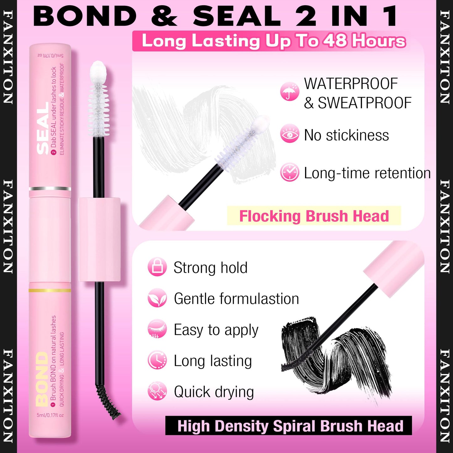 Wispy Lashes Cluster Kit Thick Eye Lash Clusters 40D+50D D 8-16mm Mix Lash Extension Kit Eyelash Clusters Volume Individual Lashes with Lash Bond and Seal and Tweezers