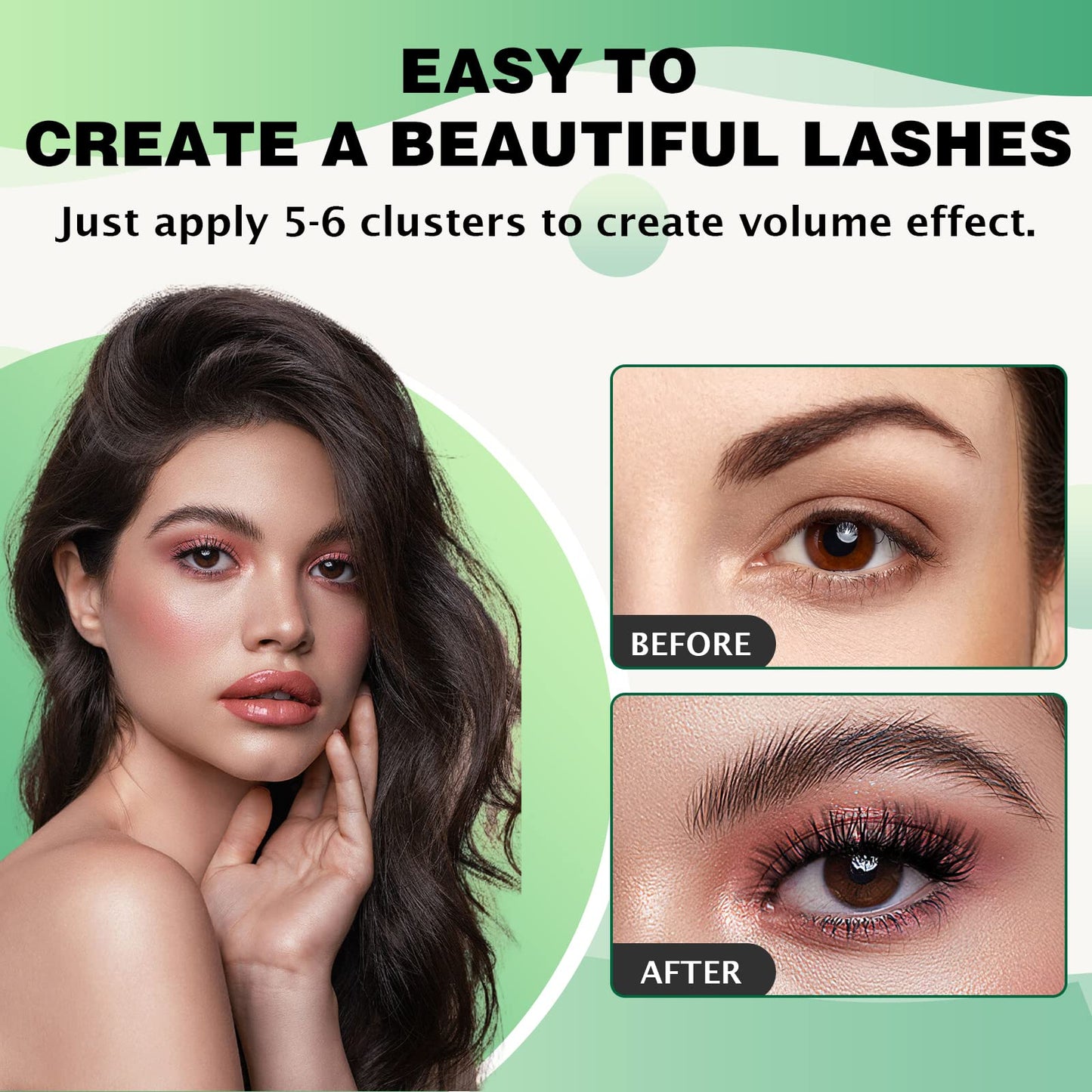 Lash Clusters 96pcs Individual Lashes Y11 D Curl 14mm Cluster Lashes KEYYOU Volume Wispy Lash Extension Soft&Comfortable Easy DIY at Home(Y11 D-14mm)