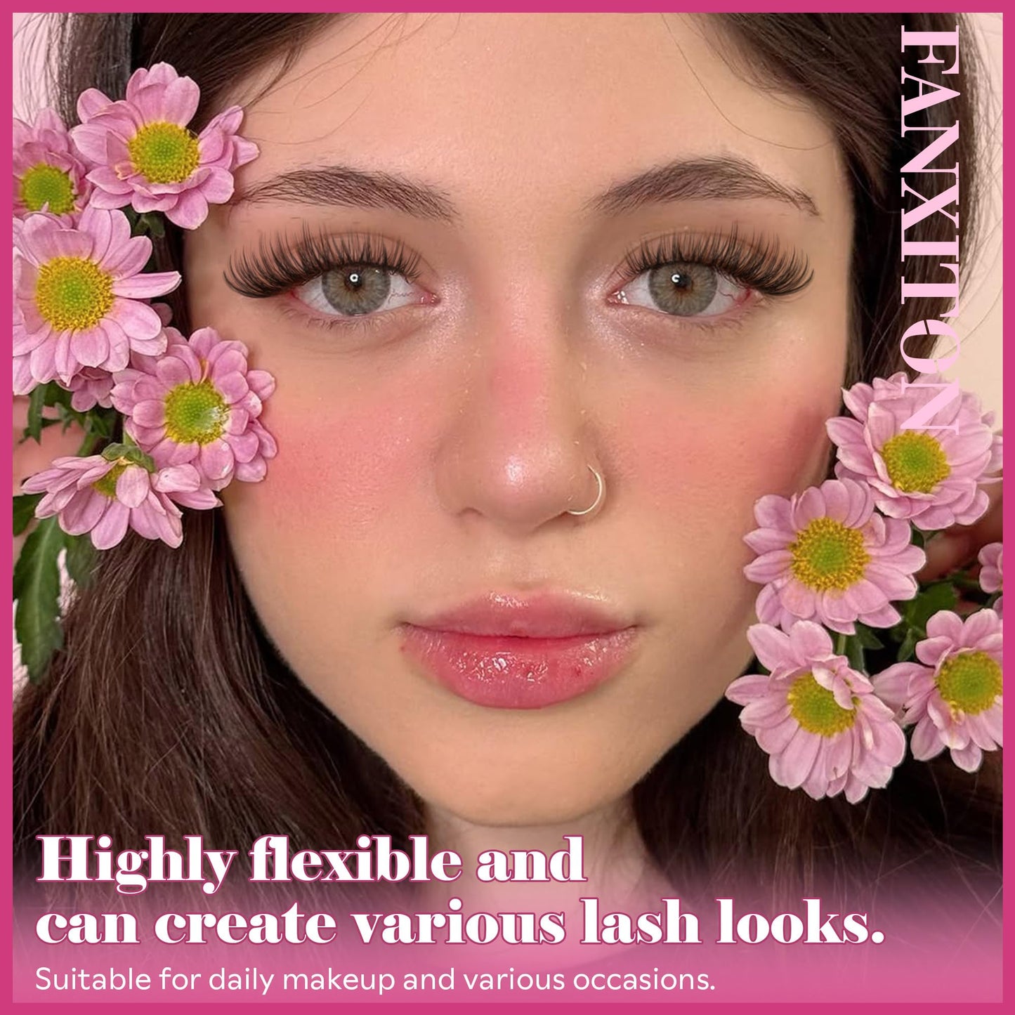 Cluster Lashes 240 pcs Wispy Lash Clusters D Natural Eyelashes Extensions 14-16mm Mix 30D+40D Individual Lashes Thin Band Lash Bond and Seal Tweezers for DIY Lash Extension Beginners