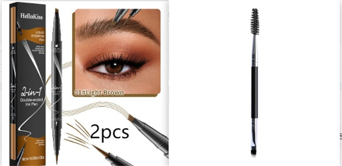 Double-headed Liquid Eyebrow Pencil Quick-drying Sweat-resistant Not Smudge