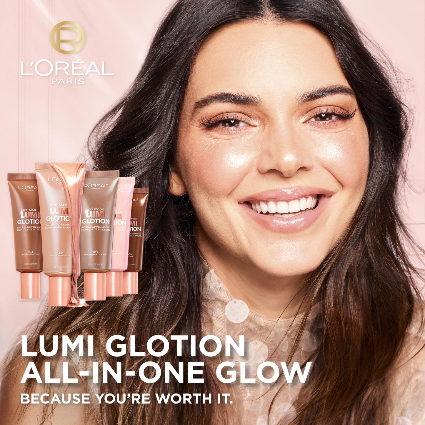 L'Oreal Paris Revitalift 1.5% Pure Hyaluronic Acid Face Serum 1.0 oz + True Match Lumi Glotion Natural Glow Enhancer Lotion, Medium 1.35 fl. oz, 1 kit