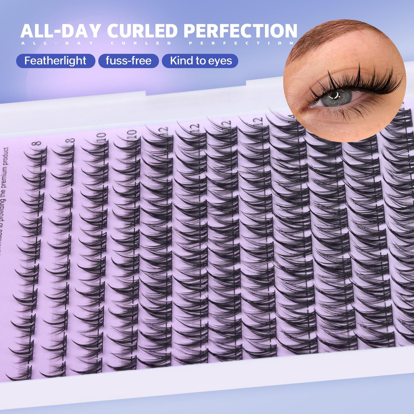 Pawotence Manga Lash Clusters Kit Fairy Eyelash Clusters 8-14mm Natural Lash Extension Kit Individual Lashes Cluster Wispy with Lash Bond and Seal, Tweezers Cluster Eyelash Extensions Kit