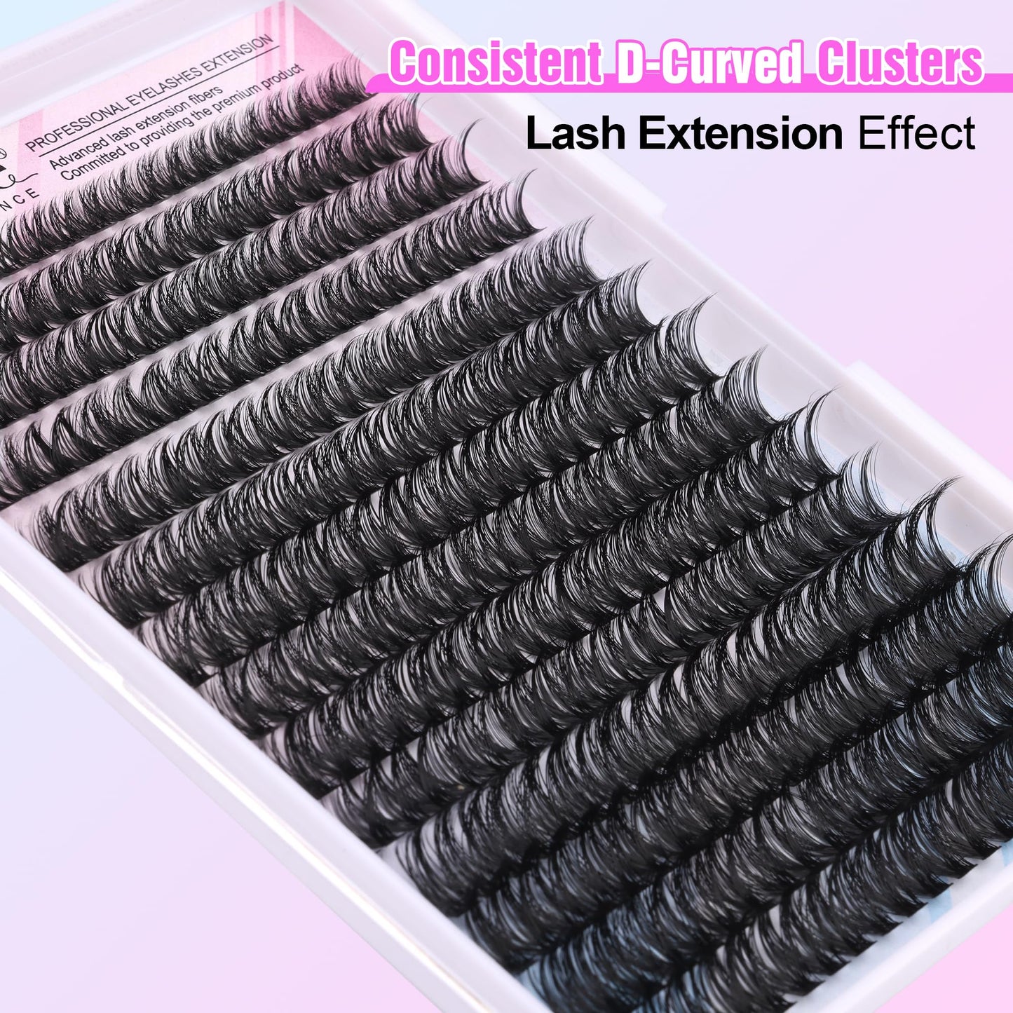 Pawotence Lash Clusters 280pcs Individual Lashes Cluster Eyelash Extensions 50D 9-16mm Mix Eyelash Clusters Lash Extension for Self Application at Home (50D, 0.07D, 9-16mm)