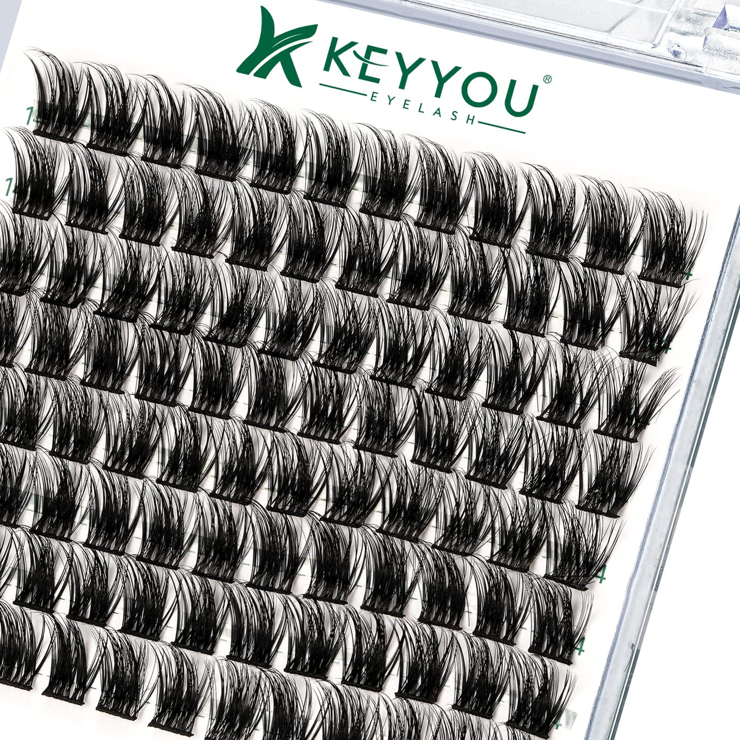 Lash Clusters 96pcs Individual Lashes Y08 D Curl 10mm Cluster Lashes KEYYOU Volume Wispy Lash Extension Soft&Comfortable Easy DIY at Home(Y08 D-10mm)