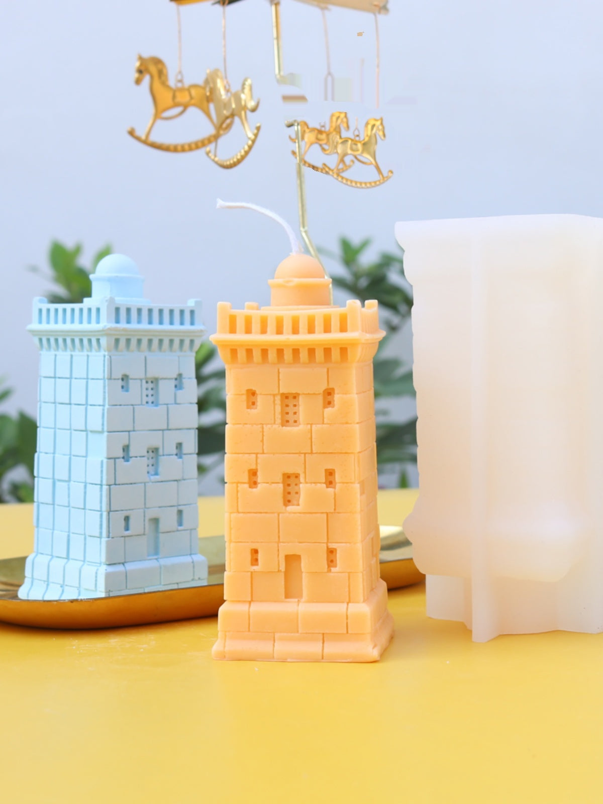 Silicone Mold For Candles In European Style Square Building Lighthouses