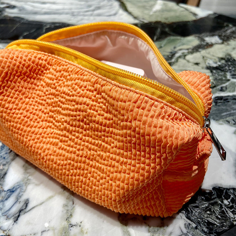 Rock Texture Ruffled Cosmetic Bag Ripple