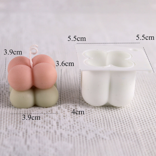 Non-stick Bubble Cube Candles Silicone Mold 3D Aromathera