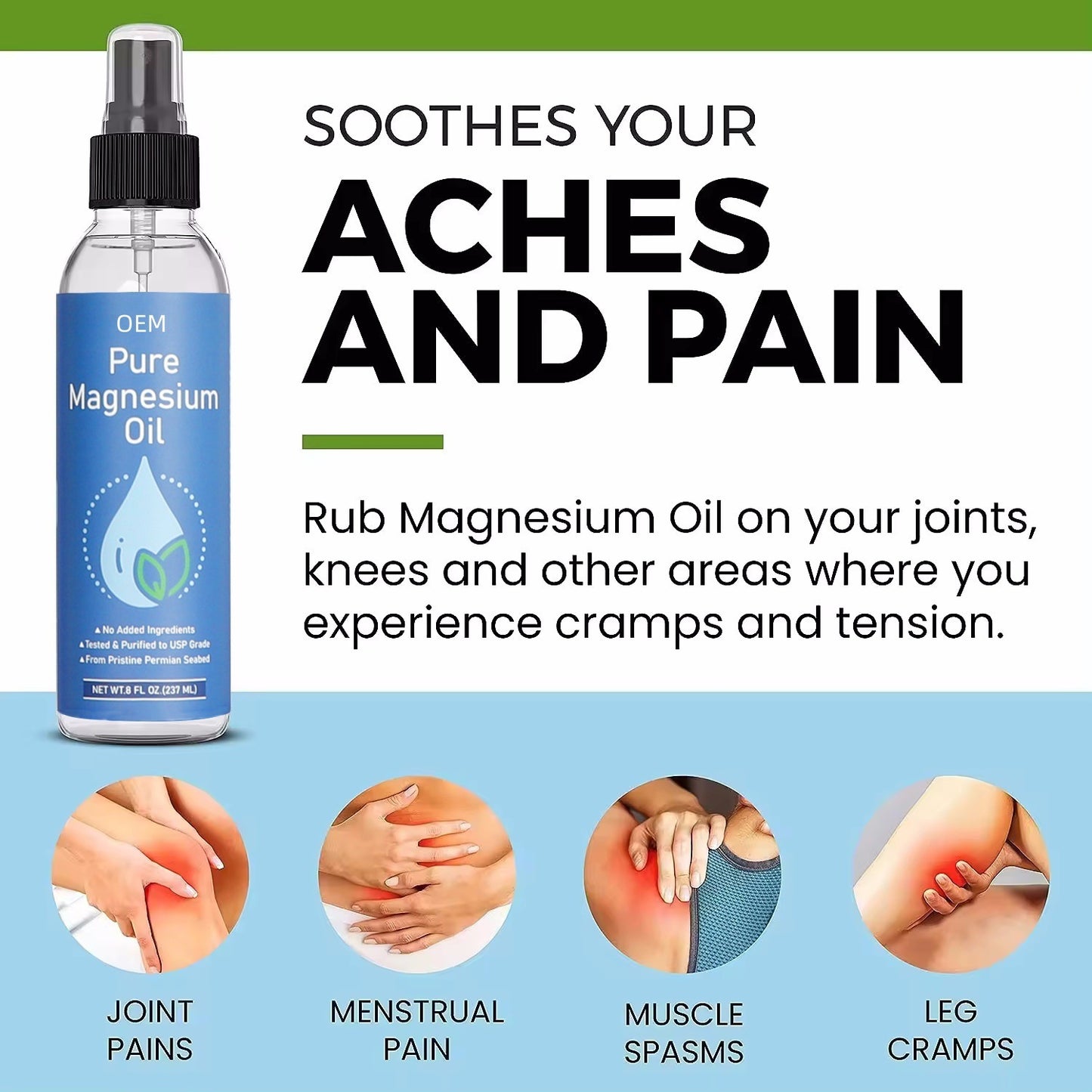 Magnesium Oil Spray Shoulder And Neck Pain Relieving Fatigue Body Care