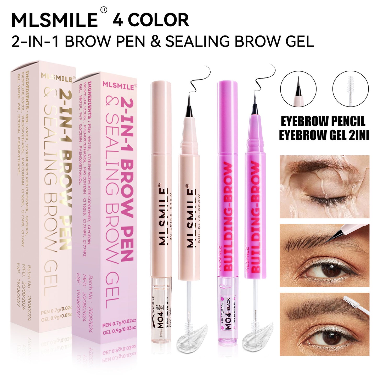 Two-in-one Double-headed Shaping Water Eyebrow Pencil Liquid Ultra-fine Three-dimensional