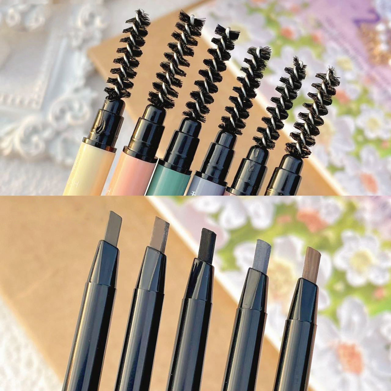 Ultra-fine Double-headed Eyeliner Eyebrow Pencil Rotatable