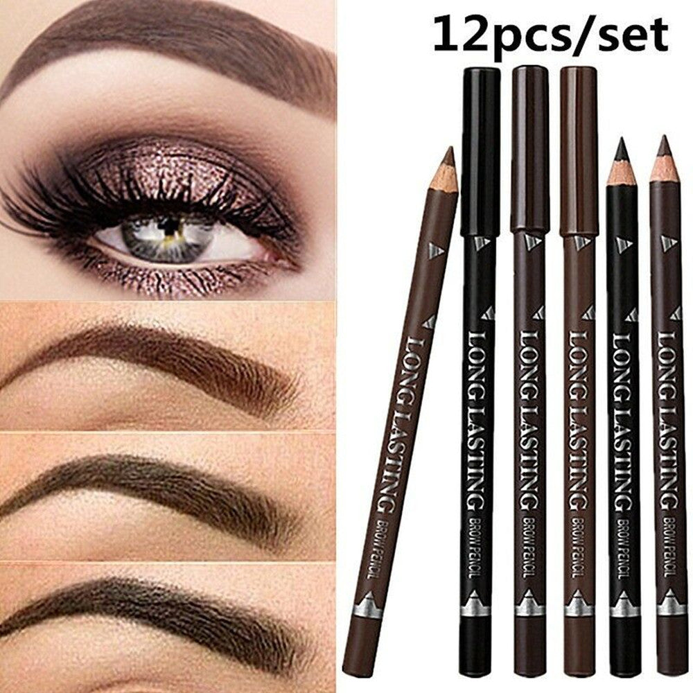 P113 Wooden Eyebrow Pencil 3 Colors Black And Brown