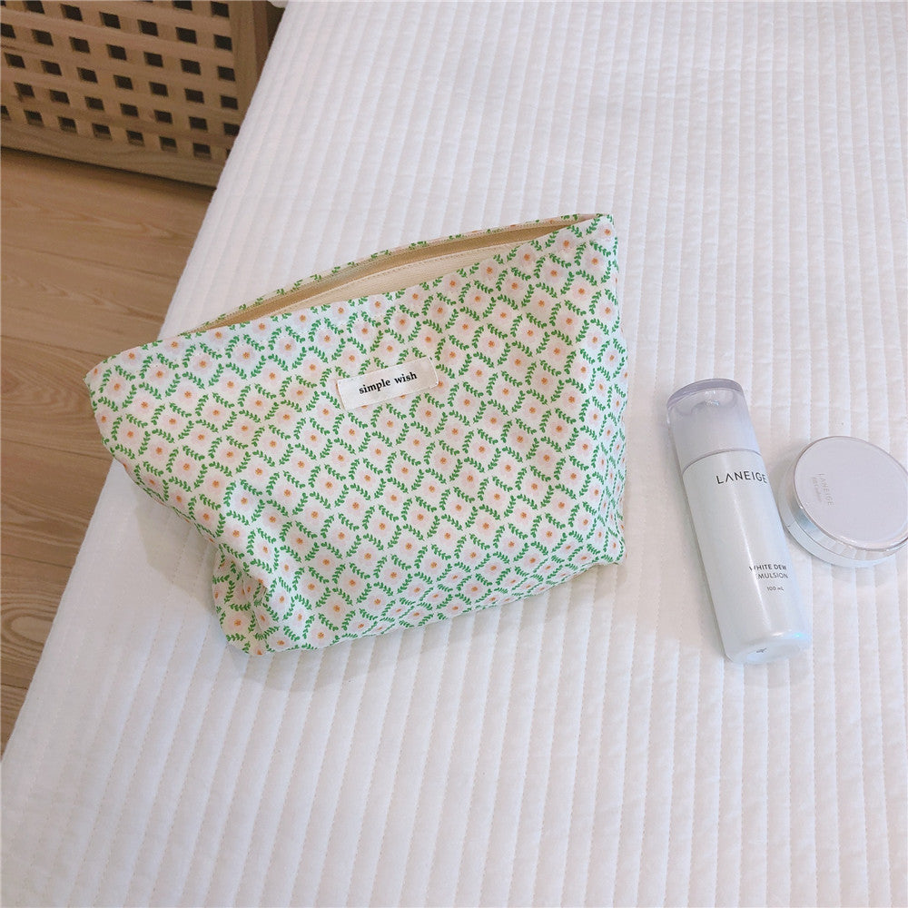 Floral Makeup Cosmetic Storage Cotton Convenient Hand Holding Bag