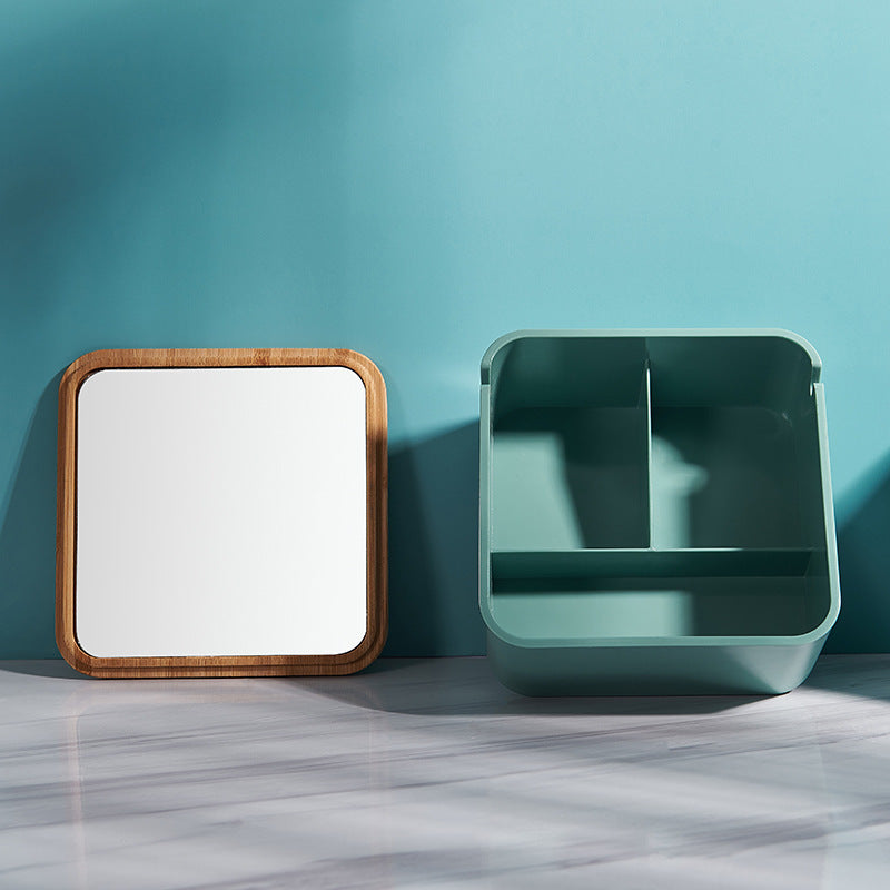 Ladies cosmetic storage box with mirror