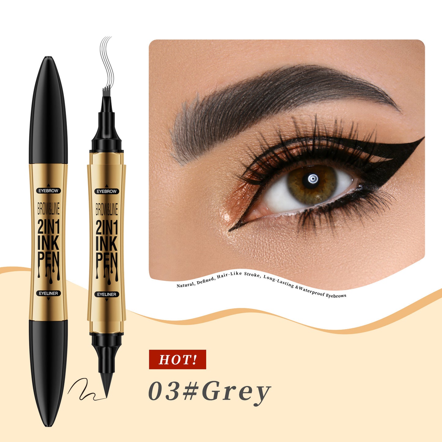 Eyeliner Eyebrow Pencil Two-in-one