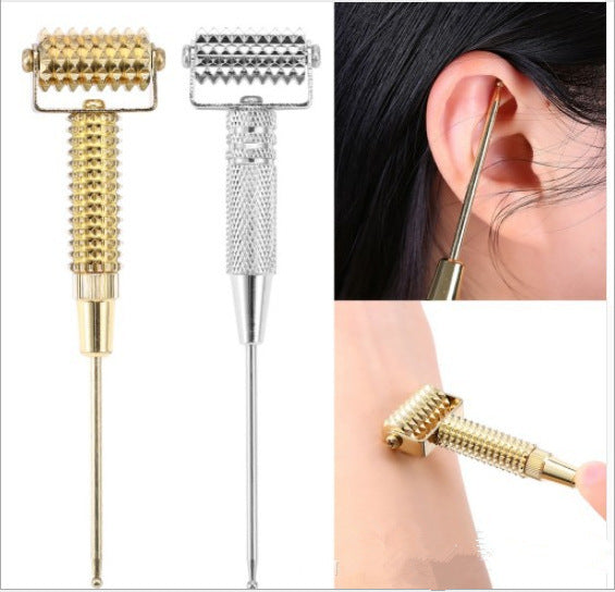 Face-rolled spring ear needle