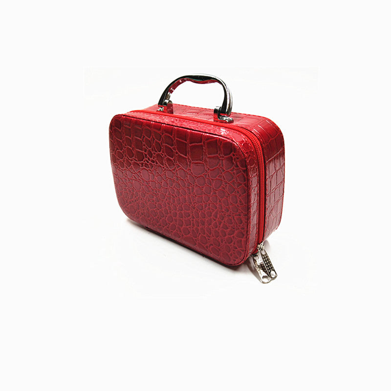 Fall proof portable Pu cosmetic bag