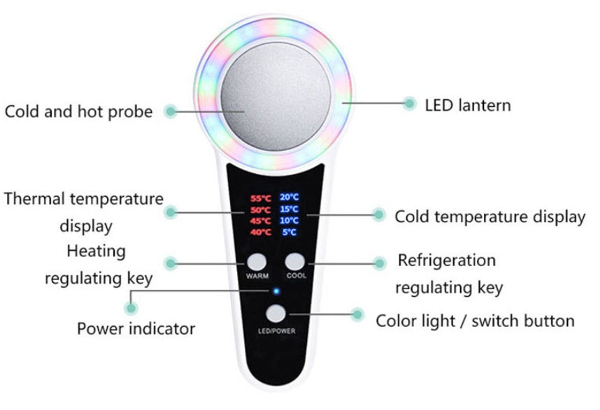 Color light hot and cold beauty instrument