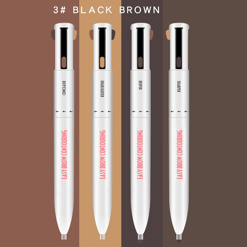 Four-Color Rotating Ball-Point Eyebrow Pencil