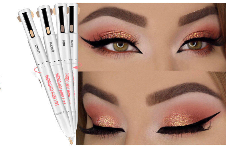 Four-Color Rotating Ball-Point Eyebrow Pencil