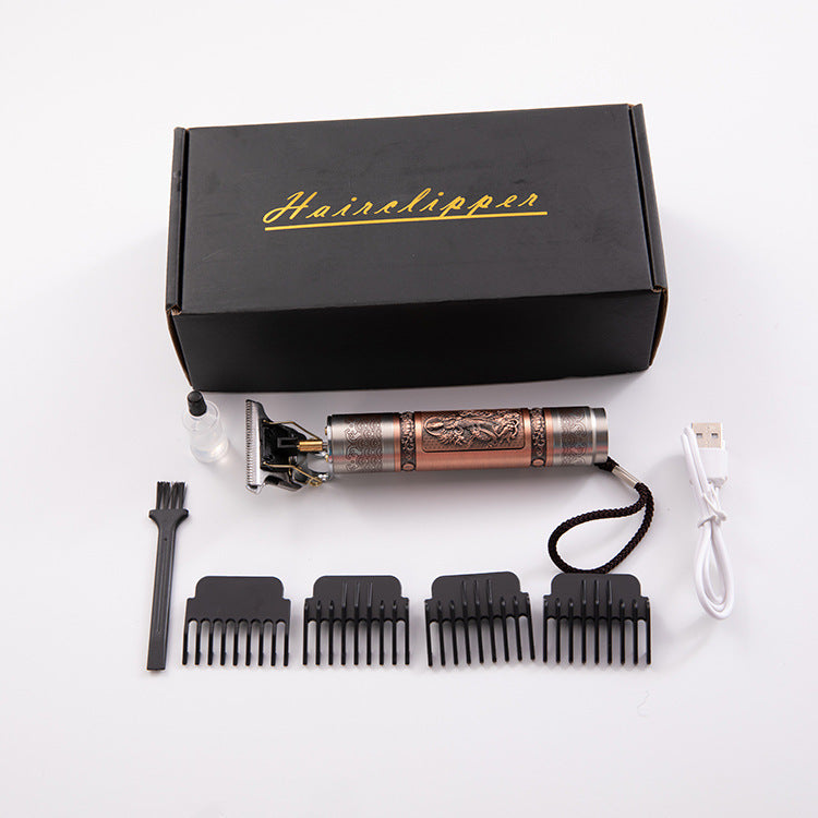 Electric Hair Clipper Men's Oil Head Electric Hair Clipper Hair Clipper Set Electric Hair Clipper Buddha Head Retro Household Cross-Border