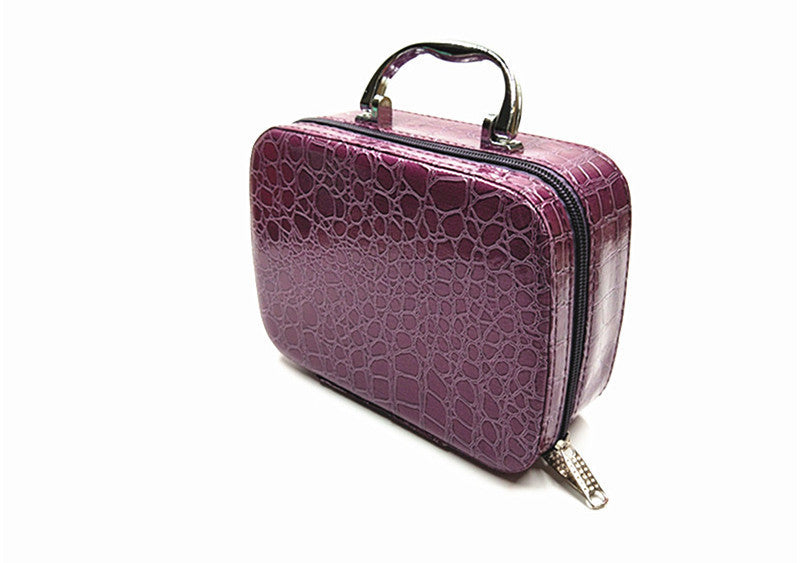 Fall proof portable Pu cosmetic bag