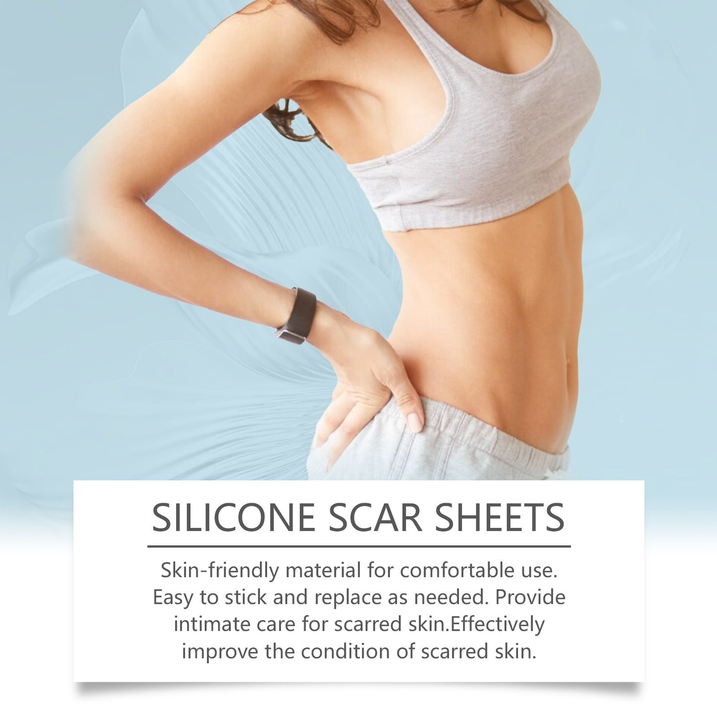 Silicone Care Patches Silicone Scar Sheets Daily Gentle Care Conforms To Body Skin Smooth, Breathable, Comfortable, Nourishing