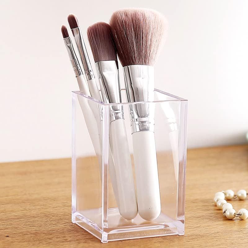 1, 2, 3 Pack Clear Acrylic Cosmetic Pencil Pen Holder Cup, Clear Makeup Brush Holder, Desk Acrylic Brushes Storage