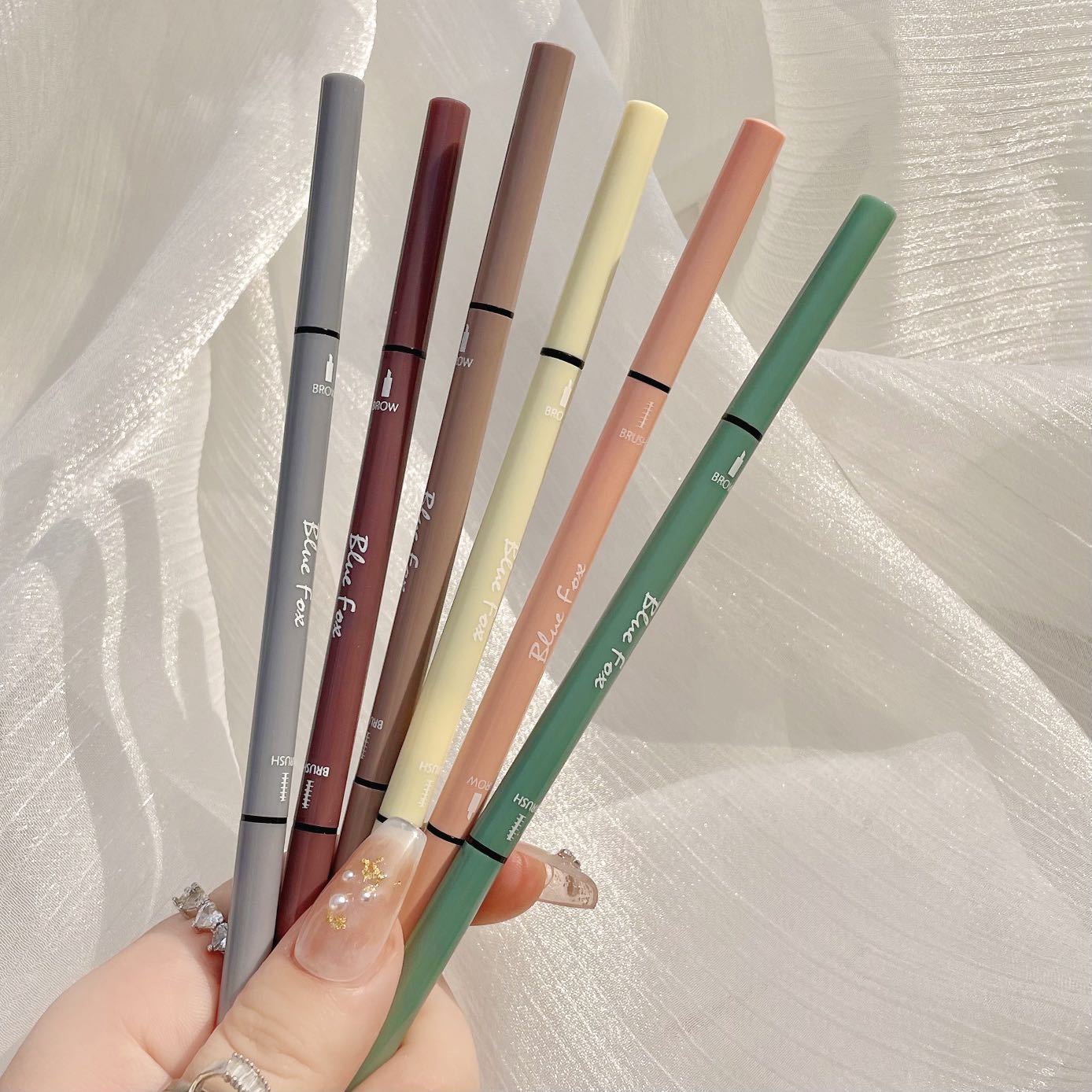 Ultra-fine Double-headed Eyeliner Eyebrow Pencil Rotatable