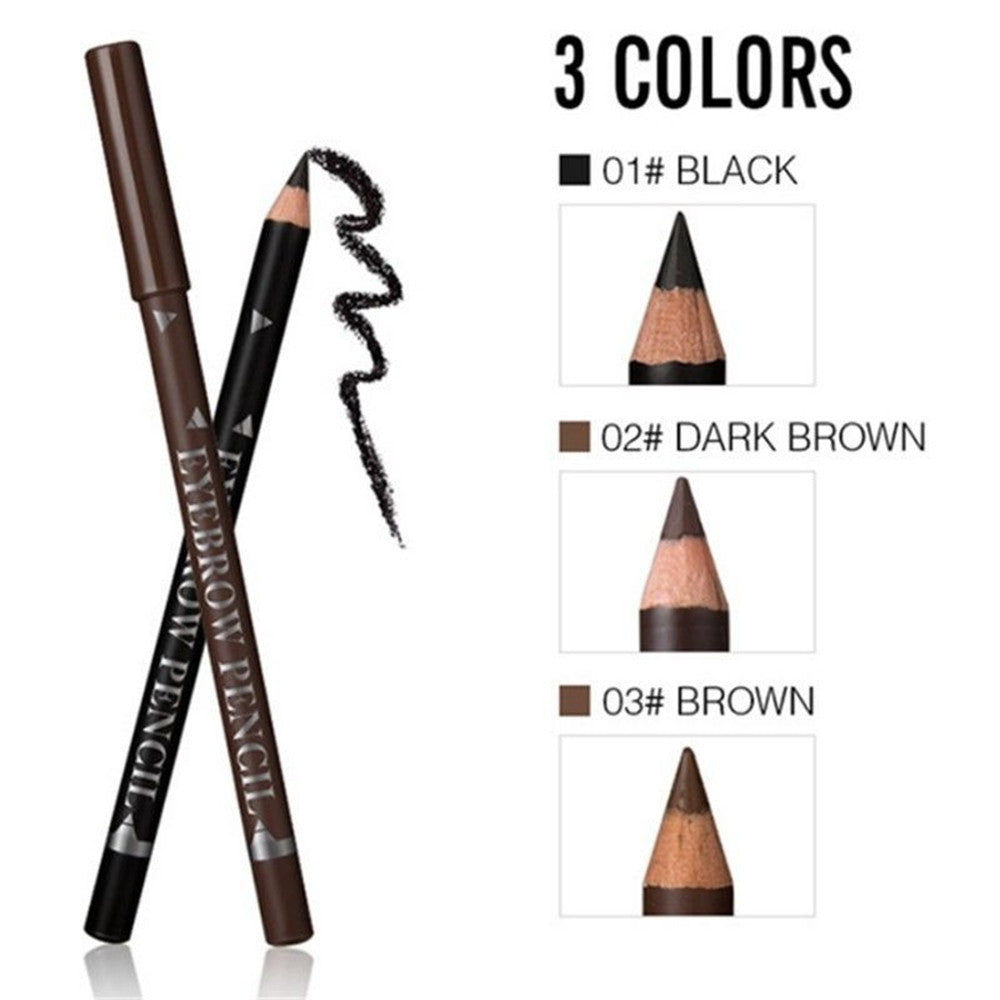 P113 Wooden Eyebrow Pencil 3 Colors Black And Brown