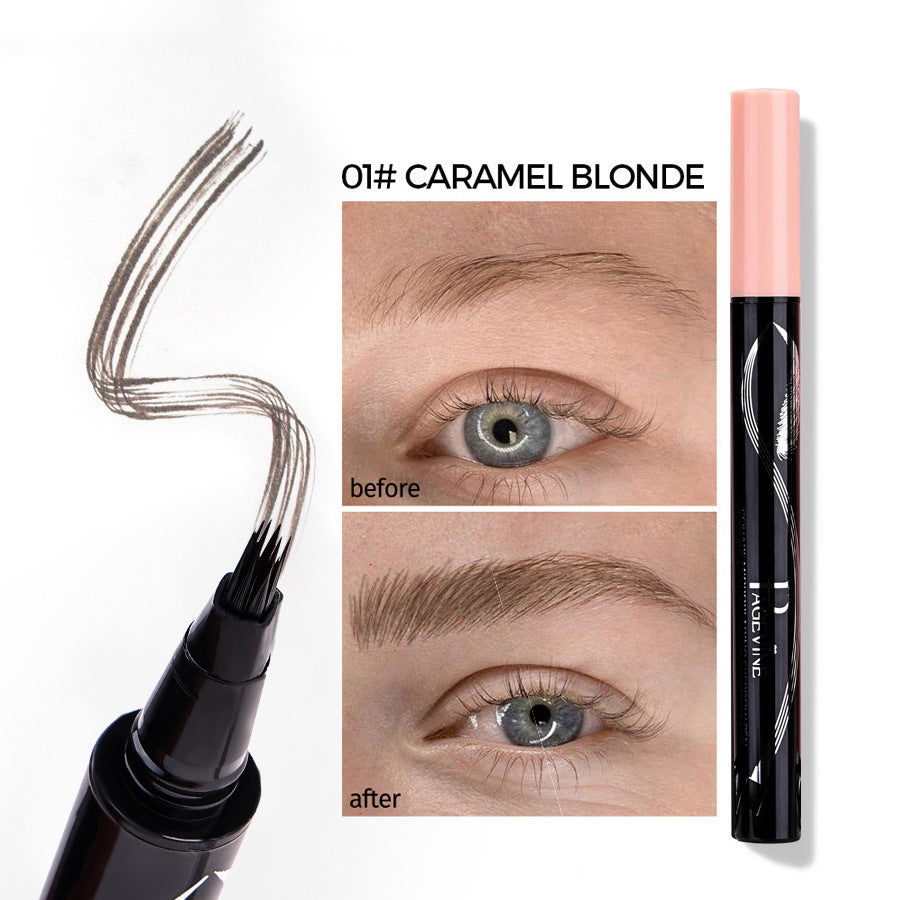 Four-fork Eyebrow Pencil Waterproof And Sweatproof Long Lasting Non Smudge Distinct Look