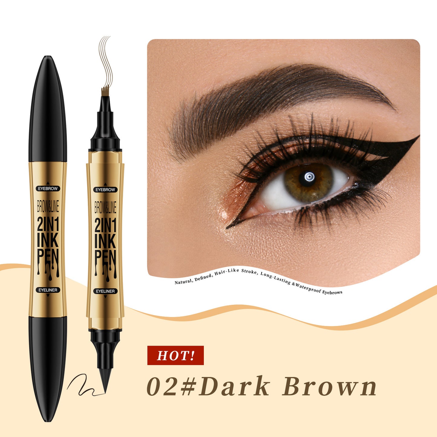 Eyeliner Eyebrow Pencil Two-in-one