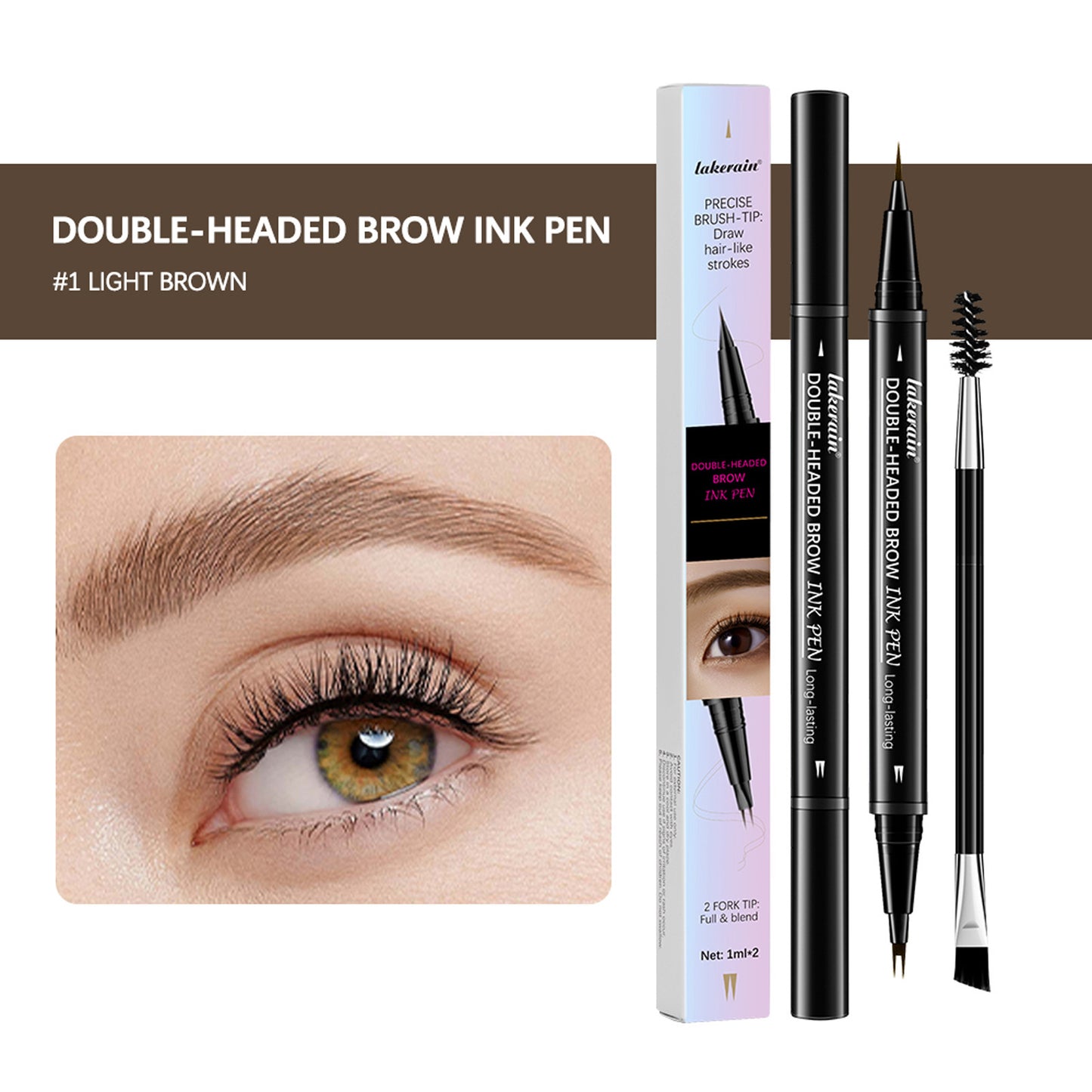 Double-headed Two-fork Eyebrow Pencil Waterproof