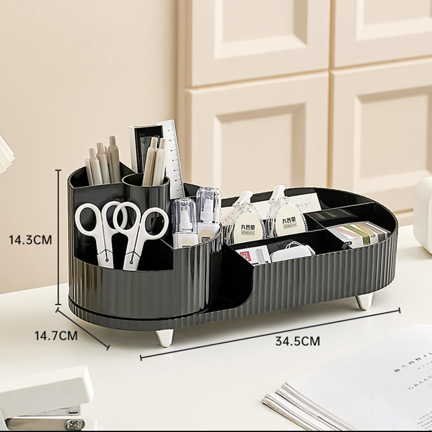 Makeup Organizer Countertop Rotating Makeup Organizer For Vanity Large Capacity Cosmetic Display Case With Makeup Brush Holder Cosmetic Organizer Countertop