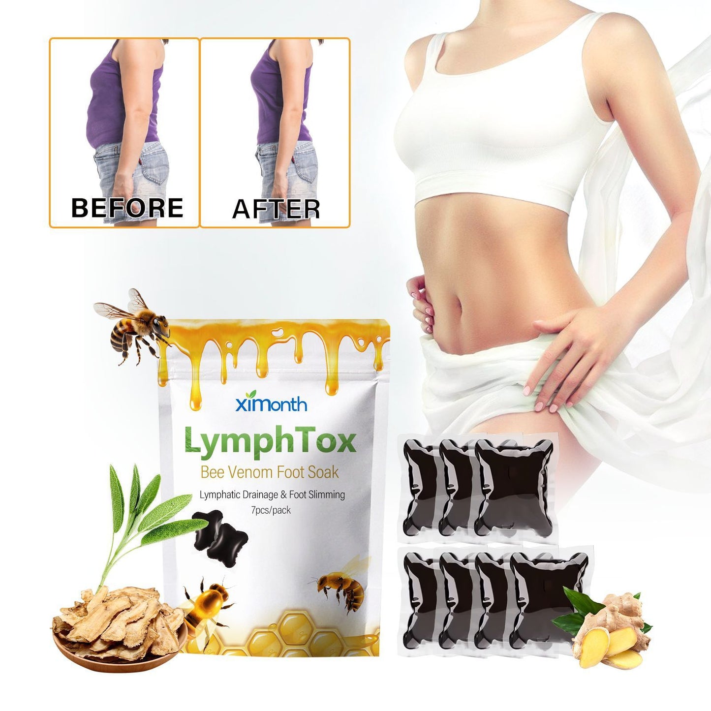 Bee Venom Foot Bath Condensate Beads Moisturizing And Cleaning Foot Body Relaxation Care Foot Bath Beads