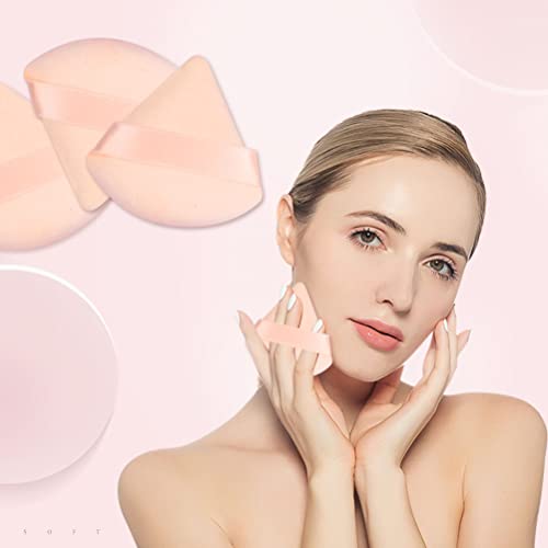Pimoys 6 Pieces Powder Puff Face Triangle Makeup Puff Cosmetic Foundation Sponge Soft Velour Puff for Loose Powder Setting Powder Makeup Blender Sponge Beauty Makeup Tool(Flesh)