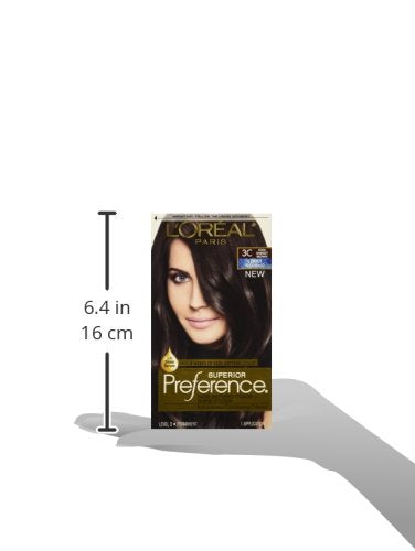 L'Oreal Paris Superior Preference Fade-Defying + Shine Permanent Hair Color, 3C Cool Darkest Brown, Pack of 1, Hair Dye