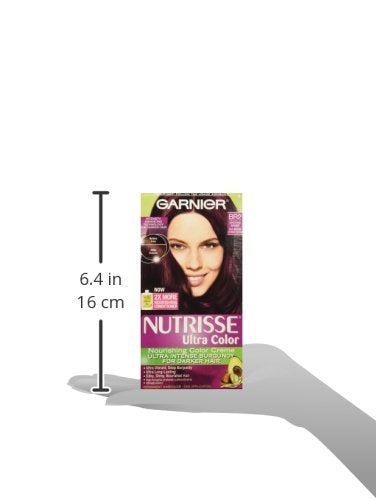 Garnier Nutrisse Ultra Color Nourishing Permanent Hair Color Cream, BR2 Dark Intense Burgundy (1 Kit) Red Hair Dye (Packaging May Vary), 1 Count