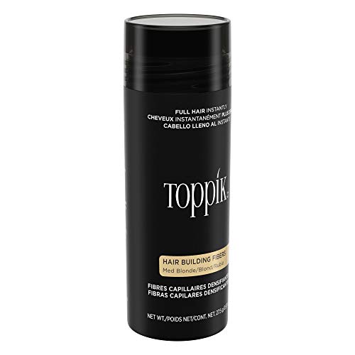 Toppik Hair Building Fibers, Medium Blonde, 27.5g Fill In Fine or Thinning Hair, Instantly Thicker, Fuller Looking, 9 Shades for Men & Women, Keratin Protein Formula