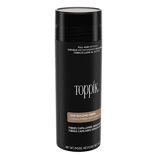 Toppik Hair Building Fibers, Light Brown, 55g Fill In Fine or Thinning Hair, Instantly Thicker, Fuller Looking, 9 Shades for Men & Women, Keratin Protein Formula