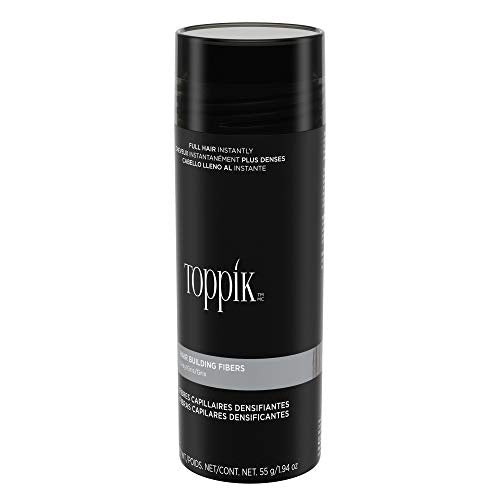 Toppik Hair Building Fibers, Gray, 55g Fill In Fine or Thinning Hair, Instantly Thicker, Fuller Looking, 9 Shades for Men & Women, Keratin Protein Formula