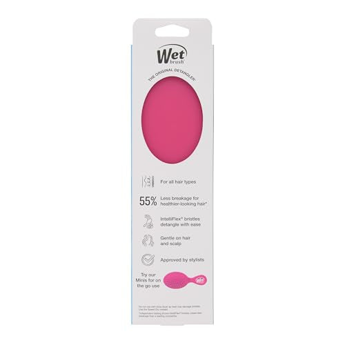 Wet Brush Original Detangler Hair Brush, Pink Frost - Ultra-Soft IntelliFlex Bristles - Detangling Brush Glides Through Tangles For All Hair Types (Wet Dry & Damaged Hair) - Women & Men