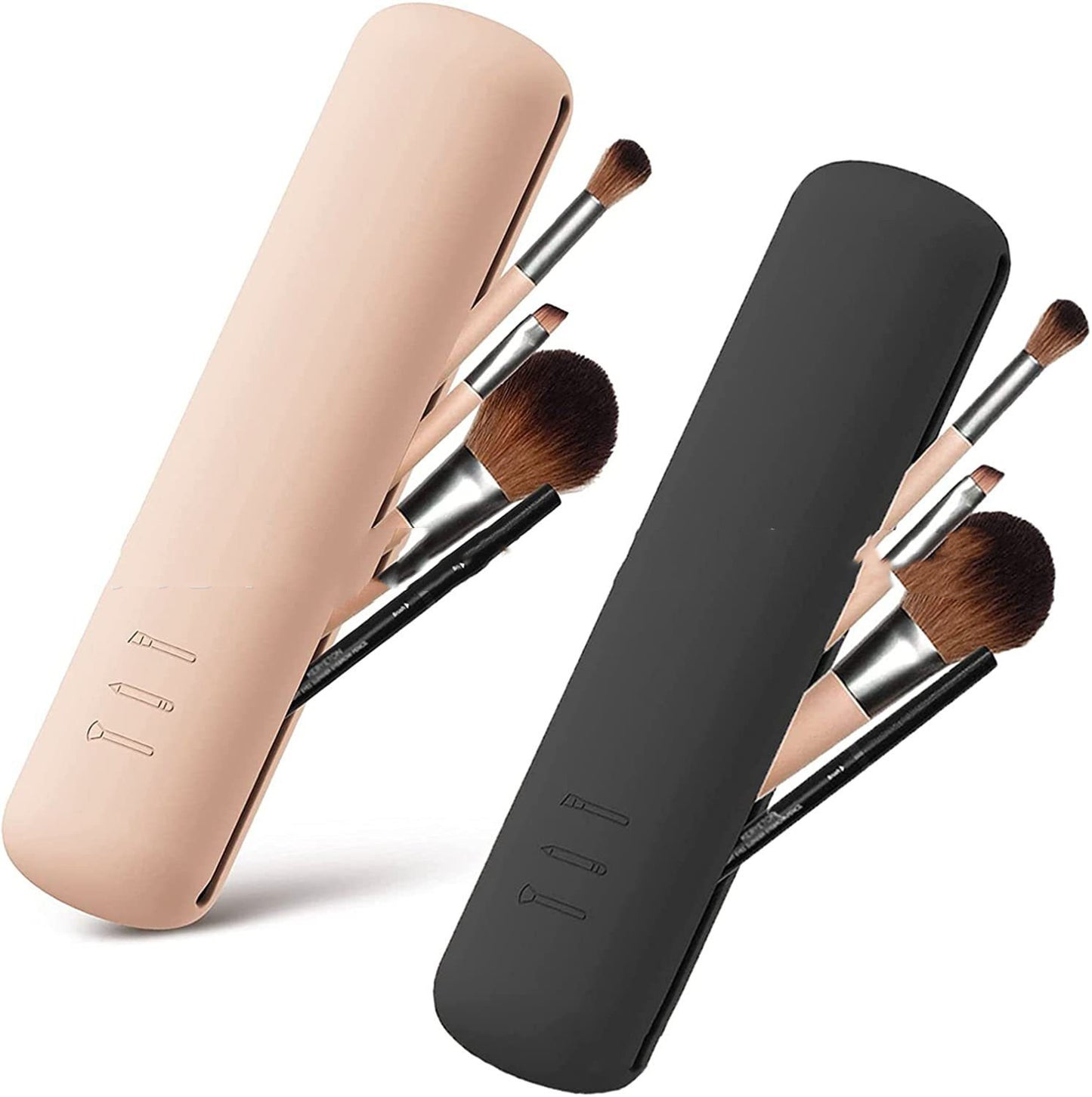 Multifunctional Silicone Cosmetic Eyebrow Pencil Bag