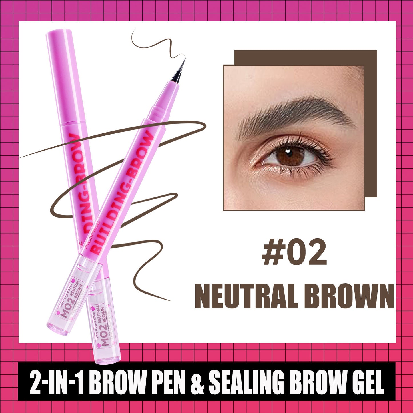 Two-in-one Double-headed Shaping Water Eyebrow Pencil Liquid Ultra-fine Three-dimensional