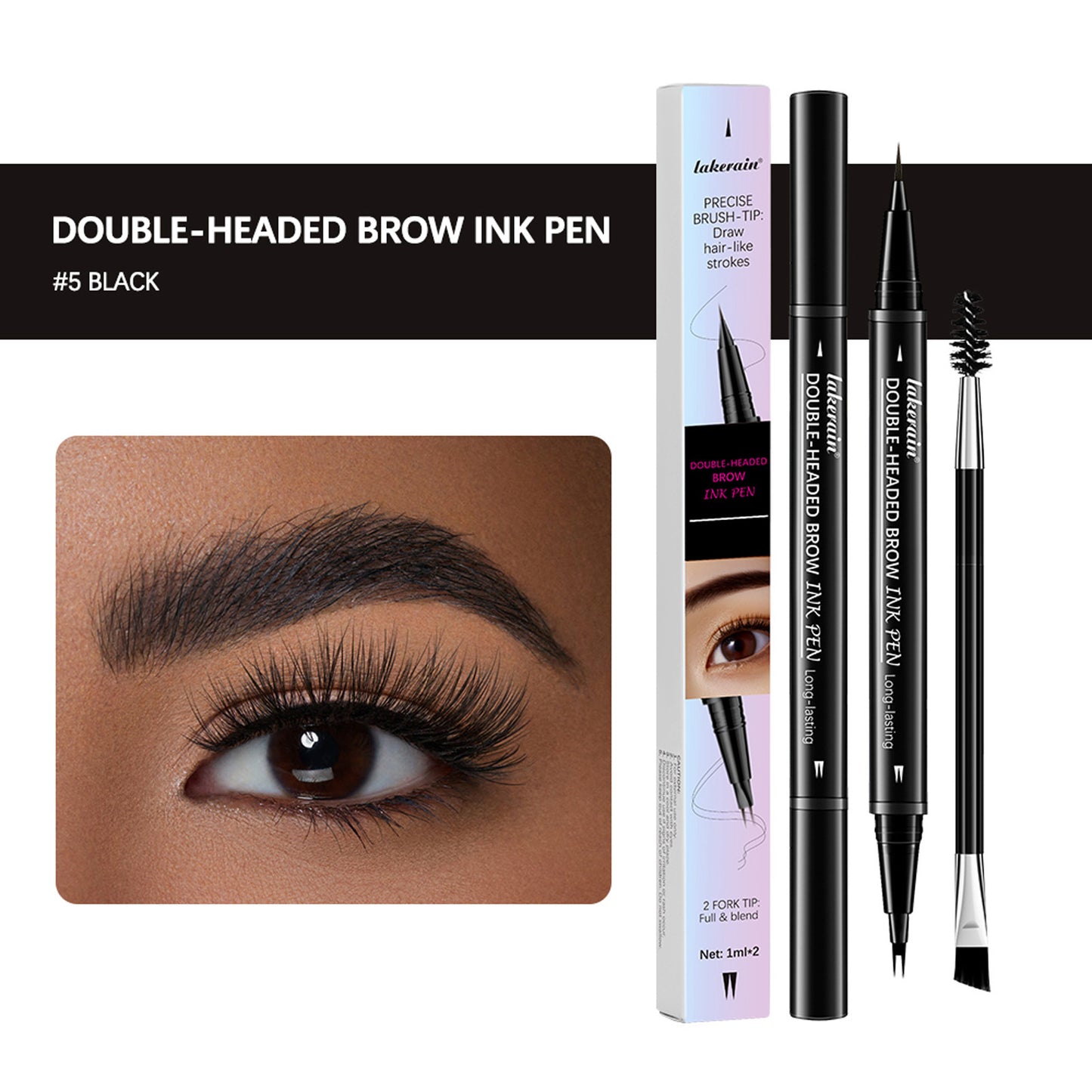 Double-headed Two-fork Eyebrow Pencil Waterproof