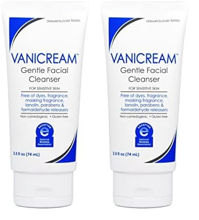 Vanicream Gentle Facial Cleanser - 2.5 fl oz - Formulated Without Common Irritants for Those with Sensitive Skin (Pack of 2)