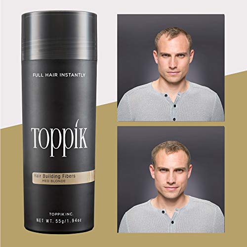 Toppik Hair Building Fibers, Medium Blonde, 1.94 Ounce Fill In Fine or Thinning Hair, Instantly Thicker, Fuller Looking, 9 Shades for Men & Women, Keratin Protein Formula
