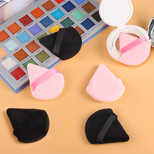 Pimoys 6 Pieces Powder Puff Face Soft Triangle Makeup Puffs for Loose/ Mineral Powder Body Powder Velour Cosmetic Foundation Sponges Beauty Tools(Pink)